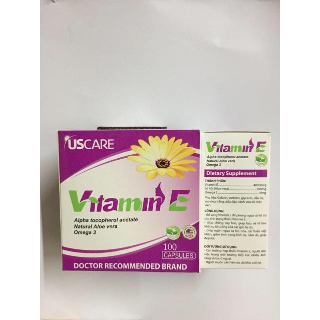 Viên Uống Vitamin E Hoa Cúc Hộp 100 viên.