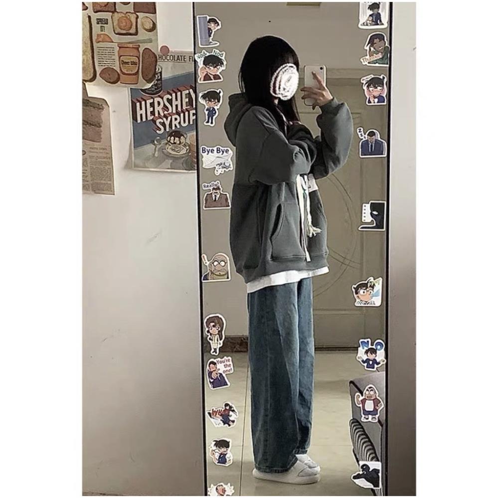 Áo hoodie TIDE tim xanh chất nỉ ngoại Form thụng cánh dơi trùm mông hàng có mũ, 2 lớp xịn sò