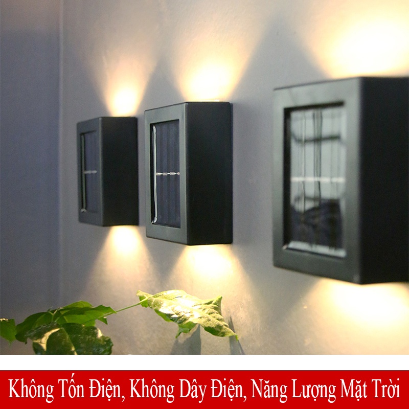 Đèn Gắn Tường 2 LED Cảm Ứng Chuyển Động PIR Sử Dụng Năng Lượng Mặt Trời Dùng Trang Trí Sân Vườn Quán Cafe