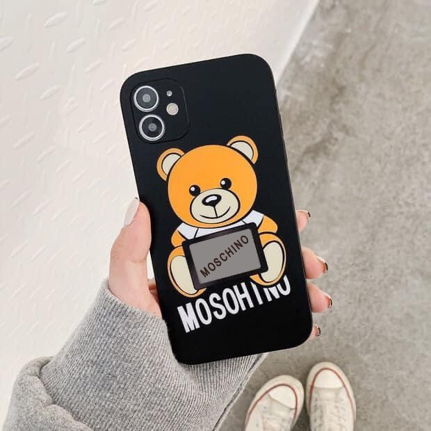 Ốp lưng iphone cạnh vuông giả 14 gấu mocs 6 6/6plus/6s/6splus/7/7plus/8/8plus/x/xr/xs/11/12/pro/promax/13/14Promax NINE
