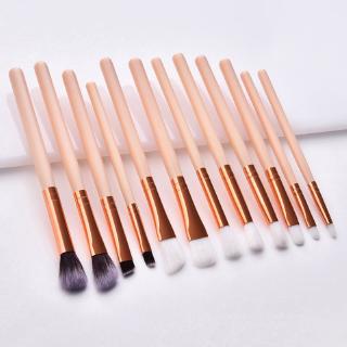 Set 12 Cọ Trang Điểm Cán Gỗ