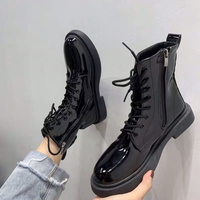 (Sẵn 39)✨ Bốt cao cổ có khoá cạnh da PU Ulzzang bóng cá linh lung linh nổi bật_ ảnh thật cuối | BigBuy360 - bigbuy360.vn