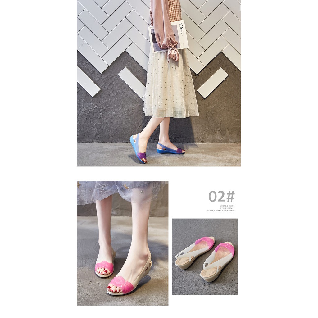 Giày Sandal Nhựa Nữ Thời Trang Cao Cấp, Giày Đi Mưa, Đi Dạo FITTOP GIAY-023-3