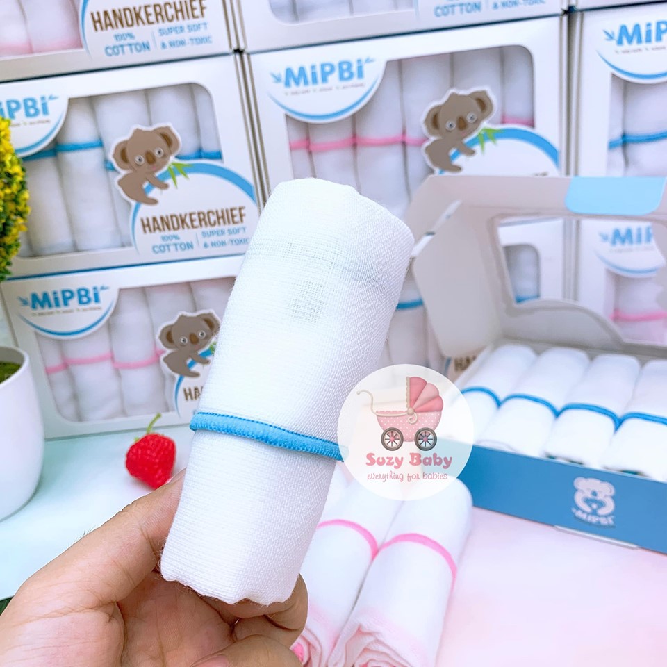 Khăn sữa hộp mipbi cotton 30x30 mipbi