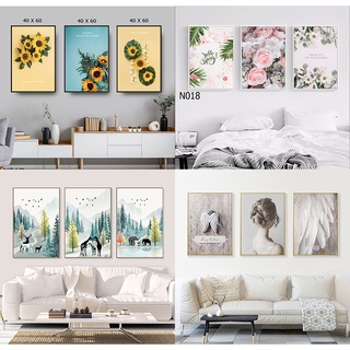 Bộ 3 tấm tranh canvas khung gỗ, tranh trang trí phòng khách,phòng ăn,phòng ngủ