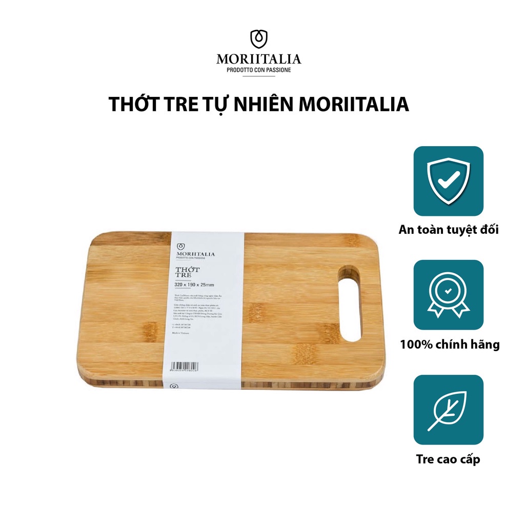 Thớt tre Moriitalia tự nhiên an toàn kháng khuẩn THOT00008006