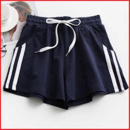 Quần Đùi Nữ 2 Sọc Viền Thể Thao Short Ngắn Tập Gym Đi Dạo Mặc Ở Nhà Ngủ Trẻ Trung - kvindstore08