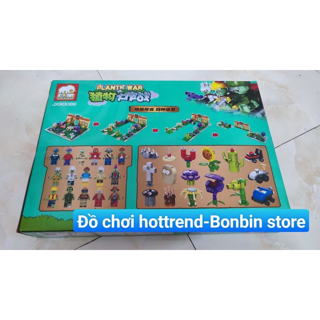Bộ Lego lắp ghép mô hình Plant Vs Zombie - JX 90086  rèn sự kiên nhẫn và khéo léo