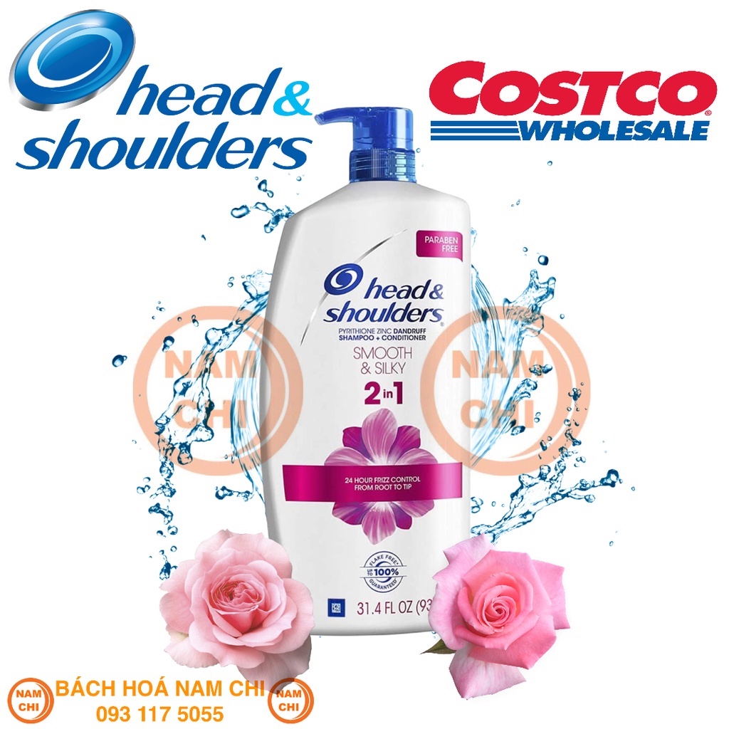 [H&amp;S MỸ] Dầu Gội Xả Head &amp; Shoulders SMOOTH &amp; SILKY 930ML Giúp Tóc Mềm Mượt 24h - Nhập Khẩu Mỹ Giá Tốt