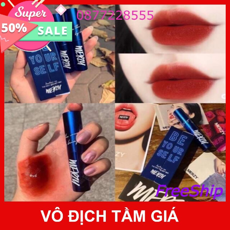 [NEW.V6 .SẴN HÀNG]Son Kem Lì Merzy First Velvet Tint Vỏ Xanh-Đỏ (Đủ Màu) | BigBuy360 - bigbuy360.vn