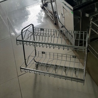 Chạn treo 2 tầng inox hàng dày kèm móc treo, kích thước 30x60cm