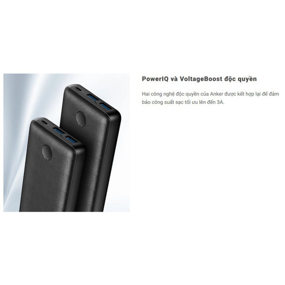 Pin Dự Phòng 20000 mAh Anker A1363 PowerCore Select cho iPhone iPad Samsung Oppo Xiaomi IP 7 8 Plus X Xs Max 11 12 Pro