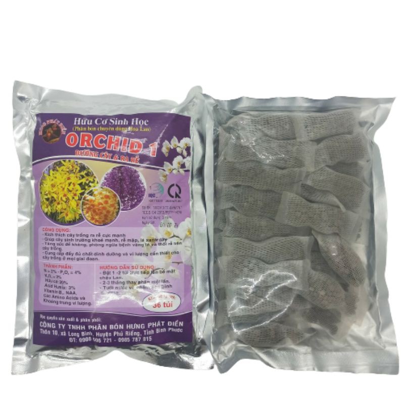 Phân Hữu Cơ Sinh Học Orchid 1 - Dưỡng Cây & Ra Rễ - Chuyên Dùng Cho Hoa Lan, Hoa Hồng, Cây Cảnh - Dạng Viên Nén 36 Túi