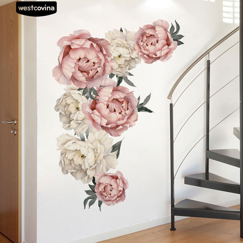 Bộ miếng dán tường hình hoa mẫu đơn