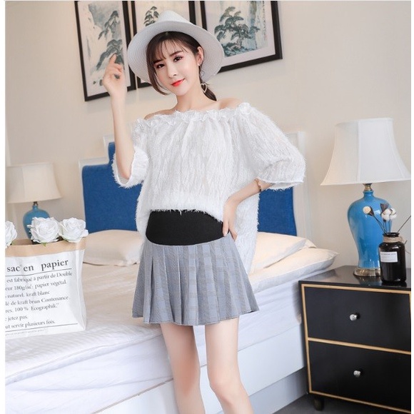 CV2286 - Chân váy bầu xếp ly