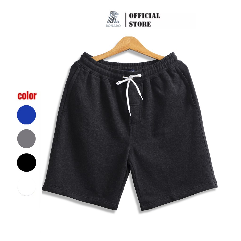 Quần short nam nỉ Bonado QT03 chất thun cotton thoáng mát co giãn