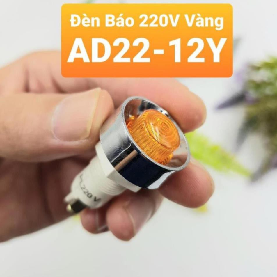 Đèn Báo Nguồn AC220V Các Màu Ren 12MM Mặt 22MM Tiện Dụng