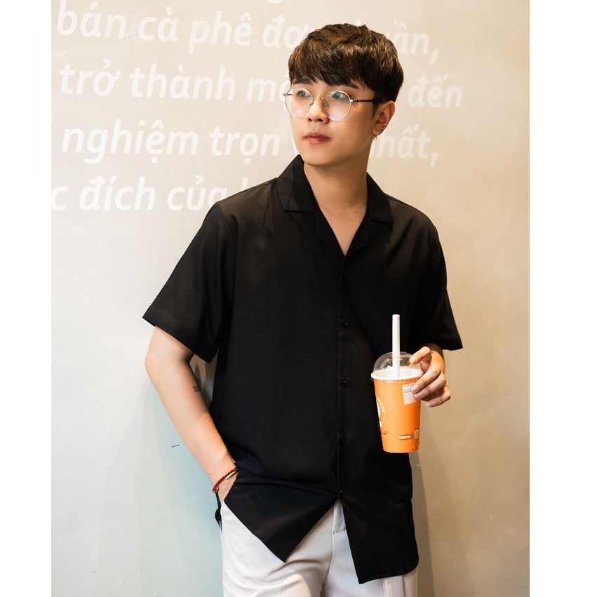 Áo sơ mi cộc tay cổ vest nam MALTRIK phong cách Hàn Quốc unisex chất lụa cao cấp có size lớn 130kg