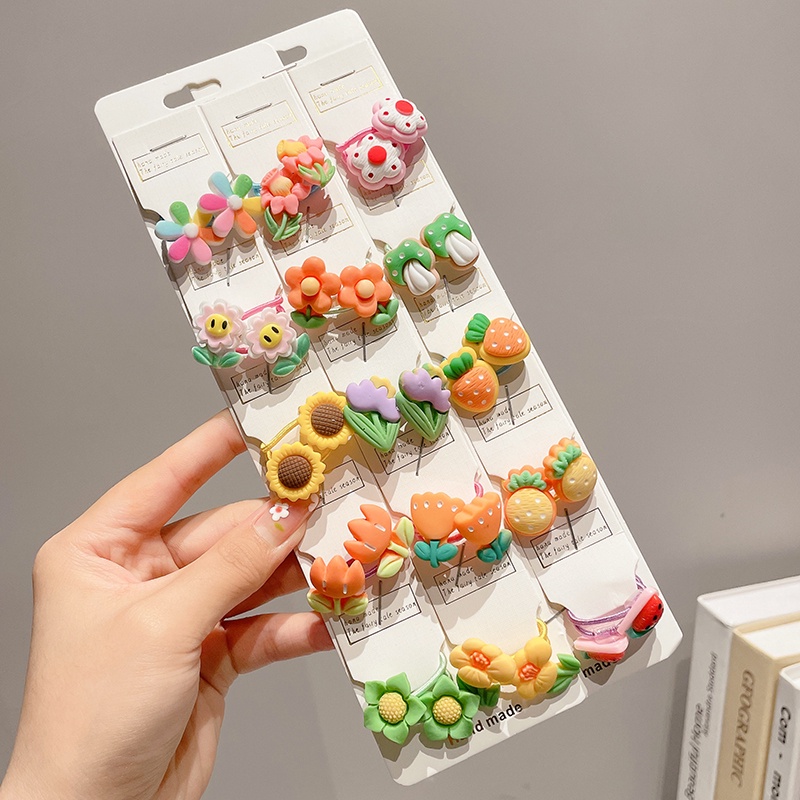 Dây Cột Tóc Cao Su Đính Hoa Dễ Thương Dành Cho Bé Gái