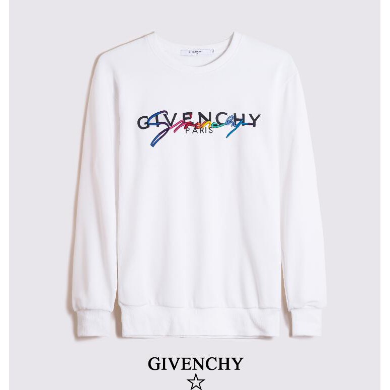 Áo Sweater Cotton Cổ Tròn Thêu Logo Givenchy Thời Trang Cho Nam Và Nữ