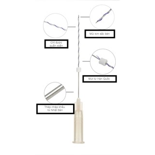 Chỉ PDO Yastrid Screw gói 20 kim, chỉ thẩm mỹ, chỉ căng da, chỉ đông y