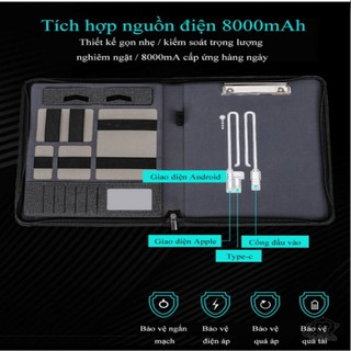Kẹp tài liệu sạc đa chức năng A4 8000mAh AESTHETIC