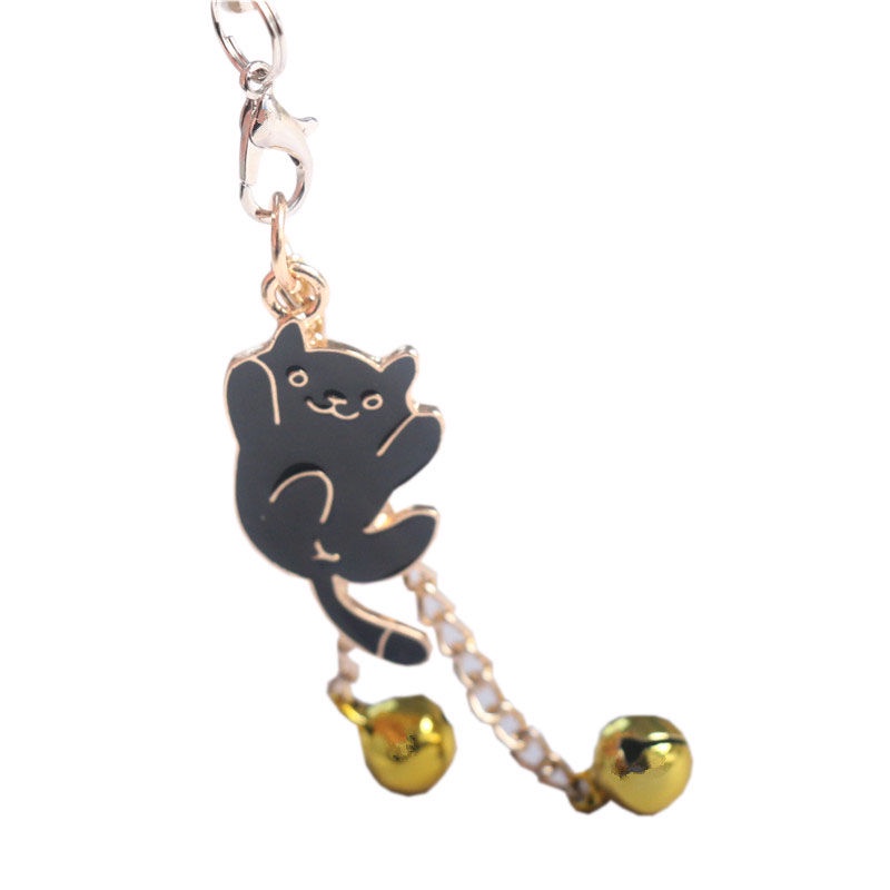 Hàng Mới Về Móc Khóa Điện Thoại Hình Mèo Trắng Đen Mini Dễ Thương