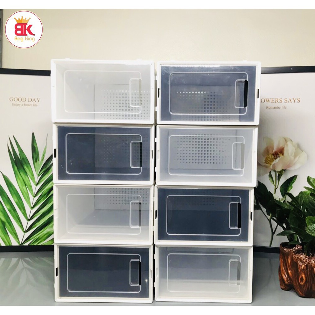 Combo 8 Hộp Đựng Giày Lắp Ghép Có Lỗ Thông Hơi Thoáng Khí, Hộp Bảo Quản Giày