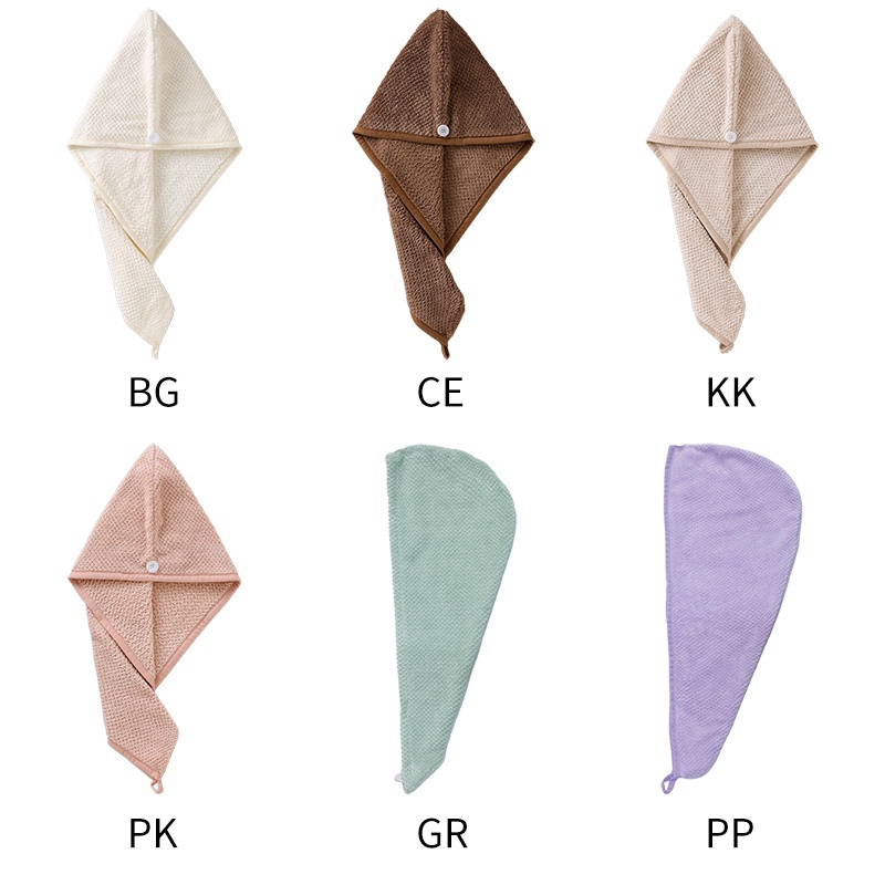 Khăn Quấn Khô Tóc Sợi Nhỏ Có Nút Cài