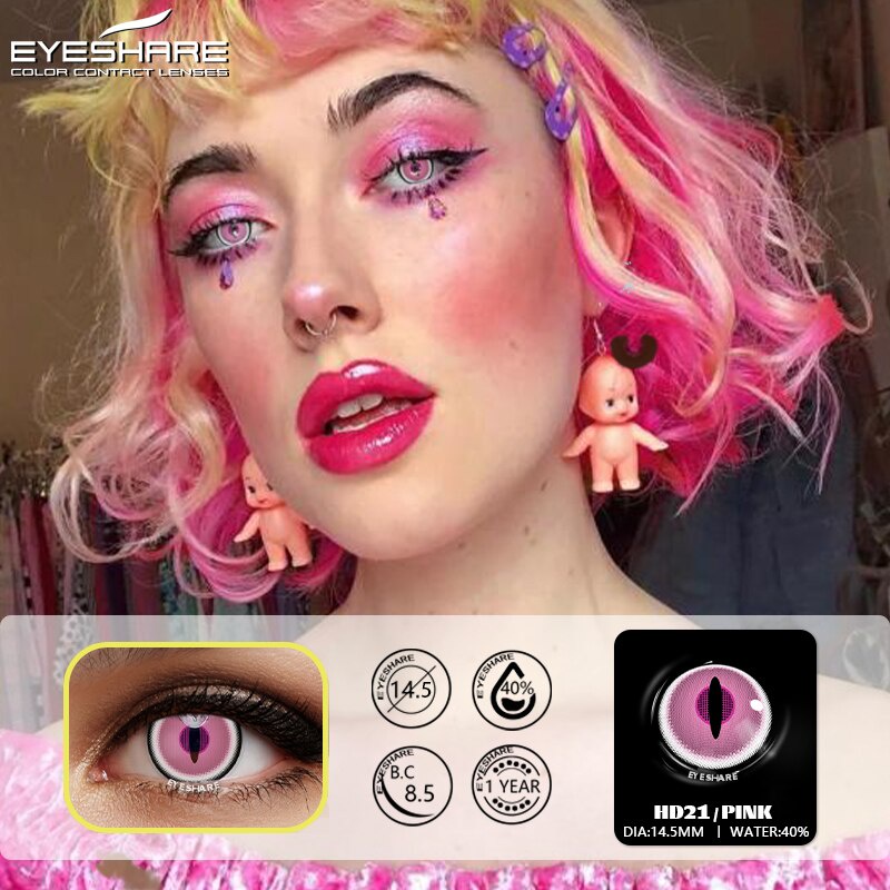 EYESHARE [Hàng mới về] Cặp kính áp tròng mềm nhiều màu sắc dùng hóa trang halloween
