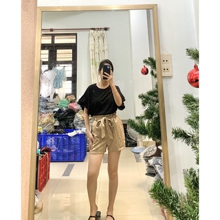 Quần short kaki cột thắt eo