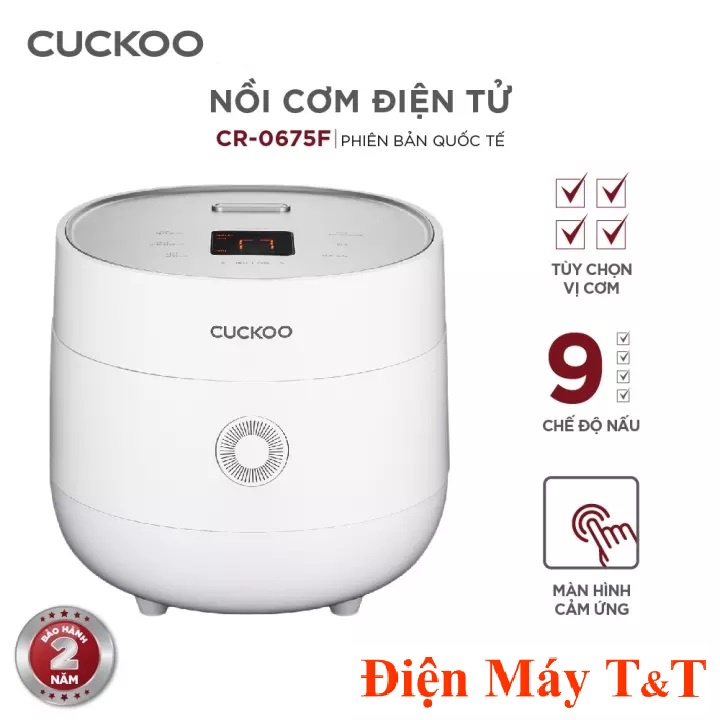 [Mã ELHADEV giảm 4% đơn 300K] Nồi cơm điện tử CUCKOO CR-0675F phiên bản quốc tế 1,08 lít - Hàng chính hãng