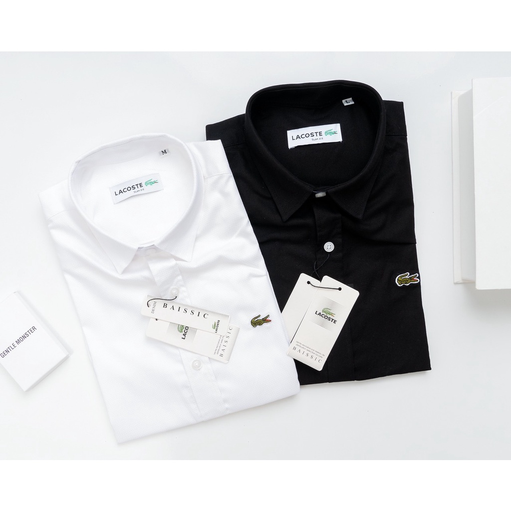 Áo sơ mi nam ngắn tay Lacos ,chất liệu vải oxford thoáng mát, không nhăn, không bai xù
