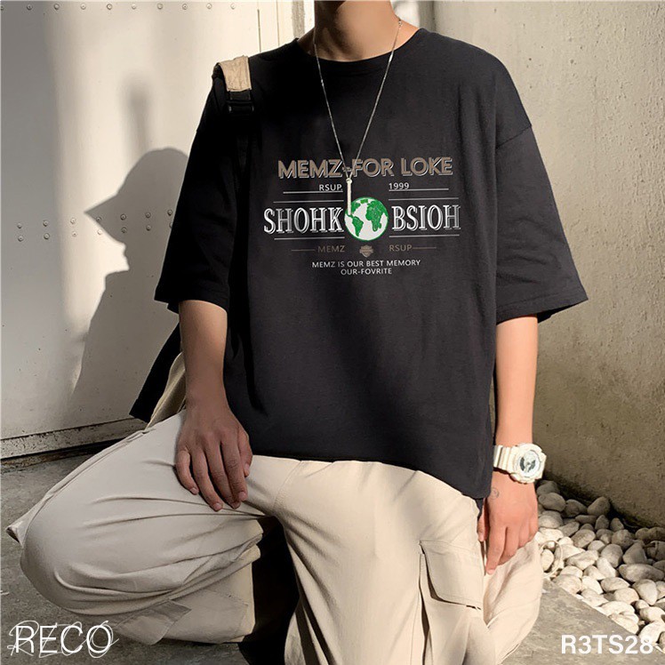 Áo thun, phông nam Hàn Quốc cao cấp dáng rộng tay lỡ T-Shirt Loose R3TS28 Unisex