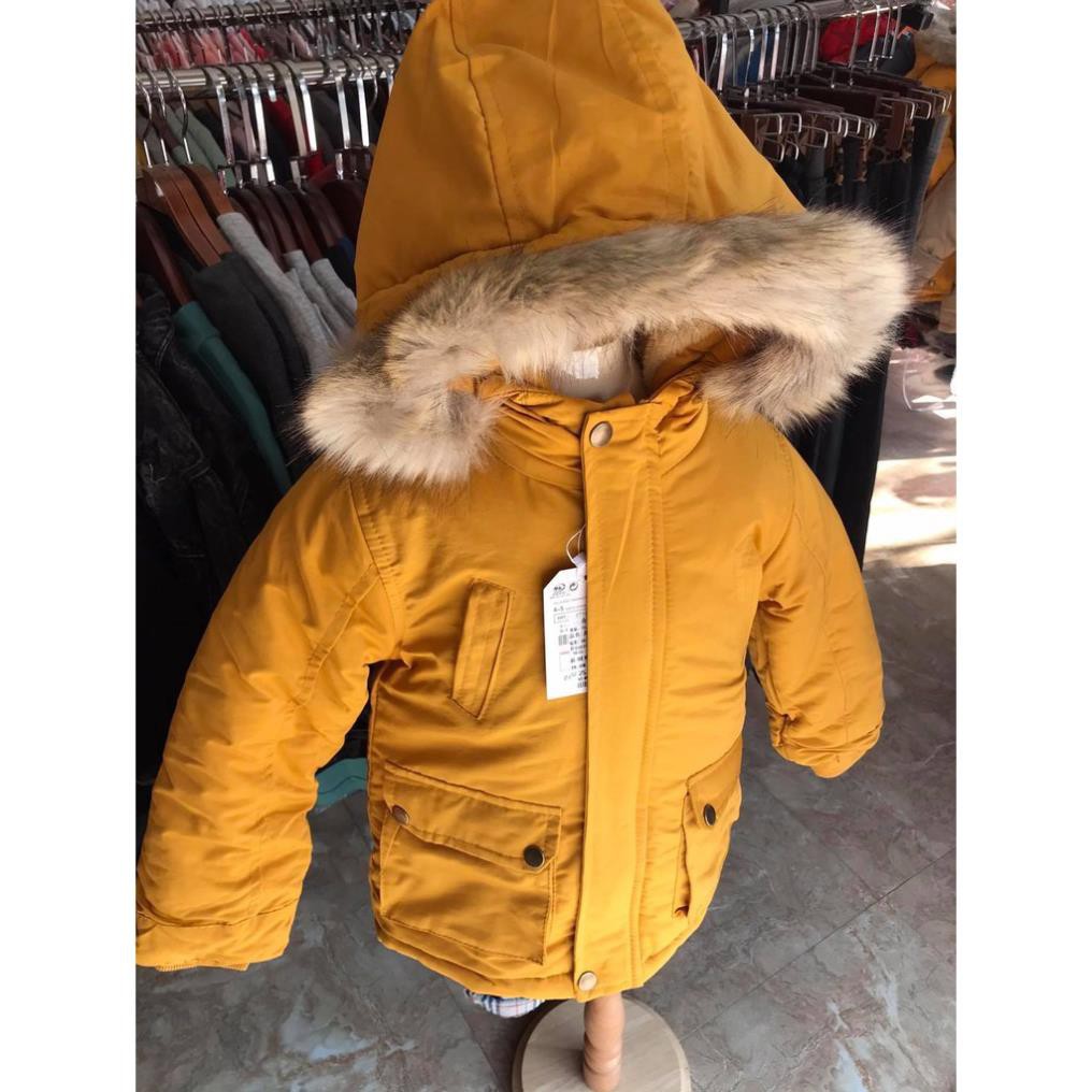 Áo khoác parka lót lông siêu ấm dành cho bé hàng xuất dư