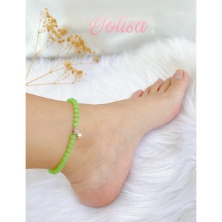 Lắc chân nữ chuỗi hạt đá - charm chuông