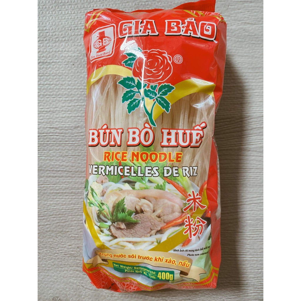 BÚN BÒ HUẾ KHÔ GIA BẢO 500GR, CỌNG BÚN TO NHƯ NGOÀI TIỆM MỀM NGON, SẢN PHẨM XUẤT KHẨU NƯỚC NGOÀI, loại xuất khẩu đạt chu