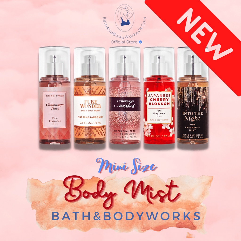 Body Mist Xịt thơm toàn thân Bath And Body Works khử mùi, lưu hương toàn thân, mịn da.