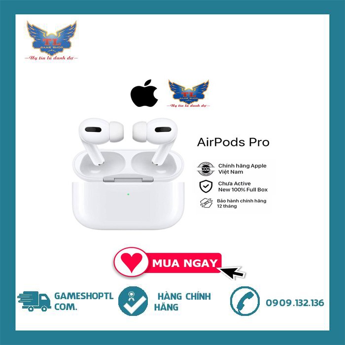 [Mã ELMS5TR giảm 5% đơn 5TR] Tai Nghe Bluetooth Apple AirPods Pro True Wireless MWP22VN/A (BH APPLE VIỆT NAM 12TH)