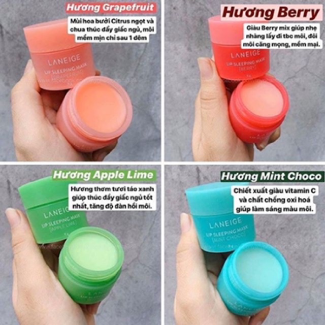 ( Tách Set Minisize 8g) Set Mặt Nạ Ngủ Môi LANEIGE LIP SLEEPING MASK MINI KIT | BigBuy360 - bigbuy360.vn