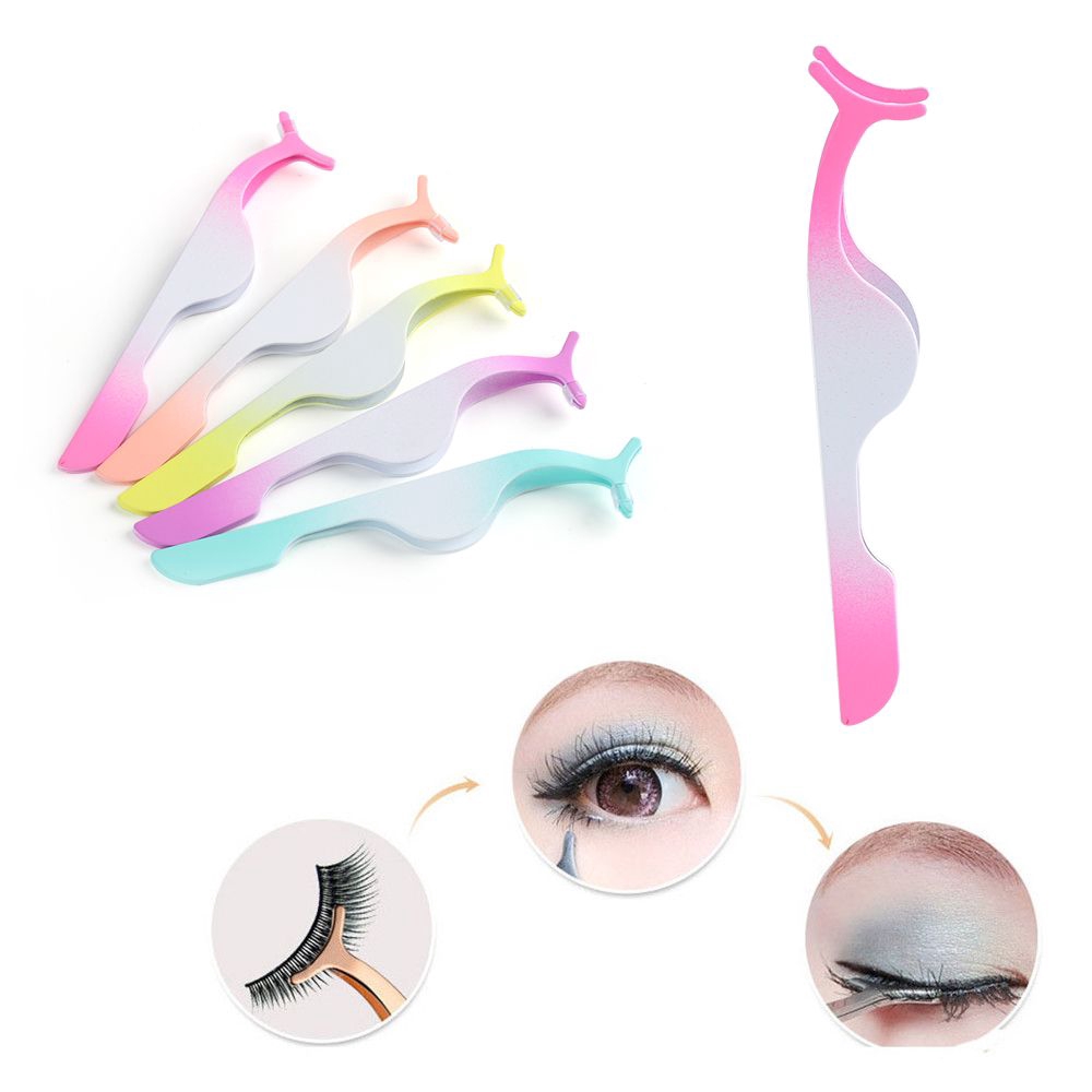 [Hàng mới về] Nhíp gắn lông mi giả làm từ thép không gỉ màu gradient đẹp mắt