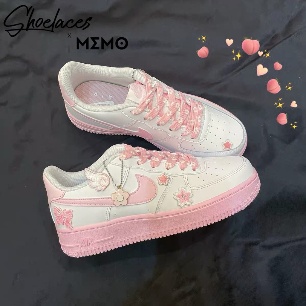 Combo Dây Giày Custom Nike AF1 Hoa Anh Đào Sakura Spring-Dây Giày Hồng Xuân 2022