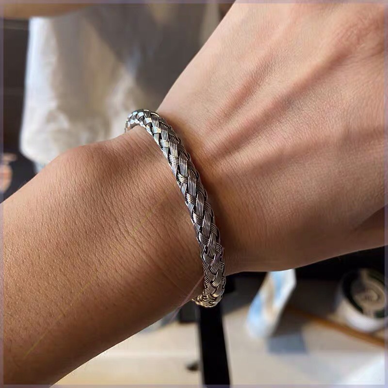 Vòng Tay Nam Unisex Lắc Tay Curin Thời Trang Vòng Tay Nam Nữ Astaaccessories Màu Bạc Titan - Vòng Đeo Tay Curin