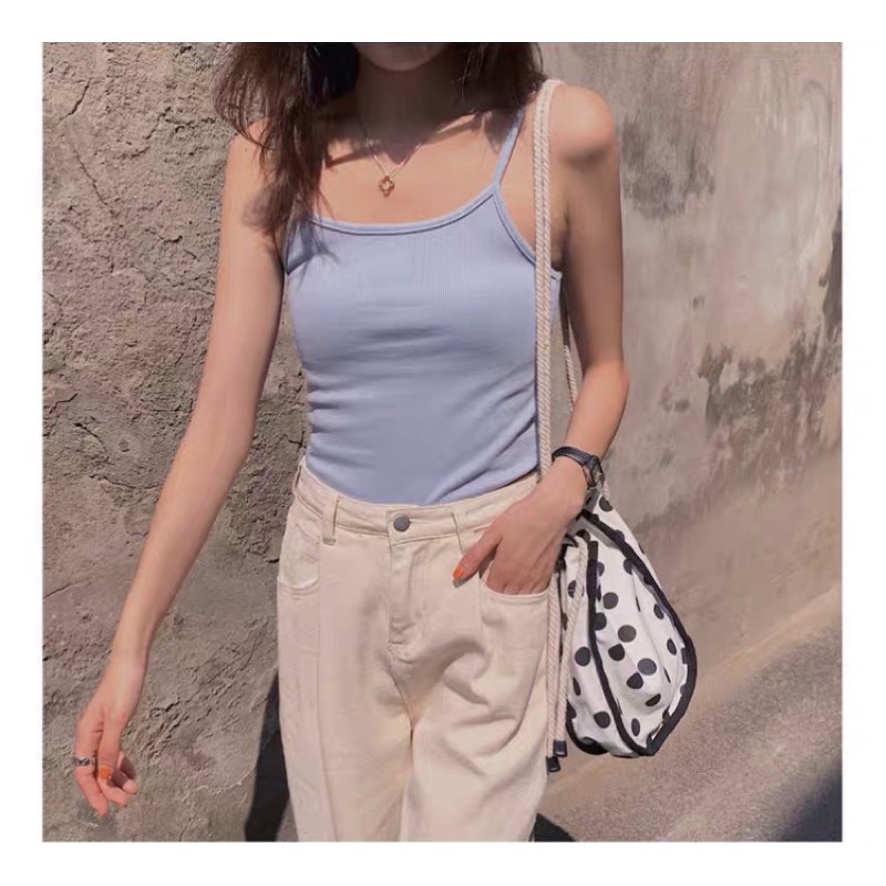 Áo 2 dây thun gân nhiều màu