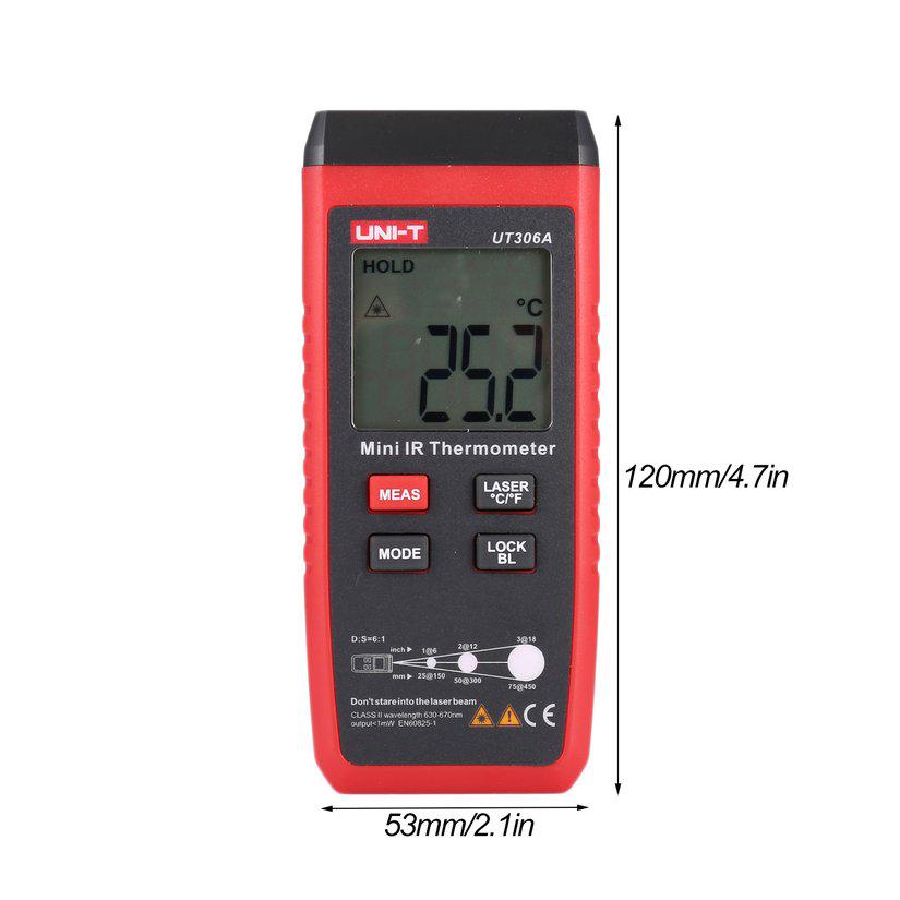 Nhiệt kế hồng ngoại mini uni-t ut306a với màn hình hiển thị lcd