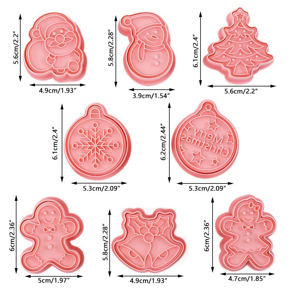 Set 8 Khuôn Làm Bánh Quy Hình Ông Già Noel / Bông Tuyết Bằng Nhựa