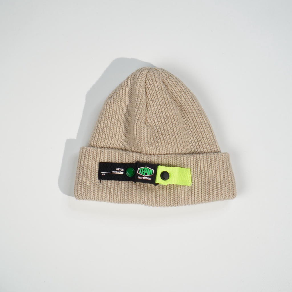 Mũ len dệt kim beanie thêu TEPUI Hàn Quốc thời trang unisex thu đông giữ ấm cho nam nữ L04