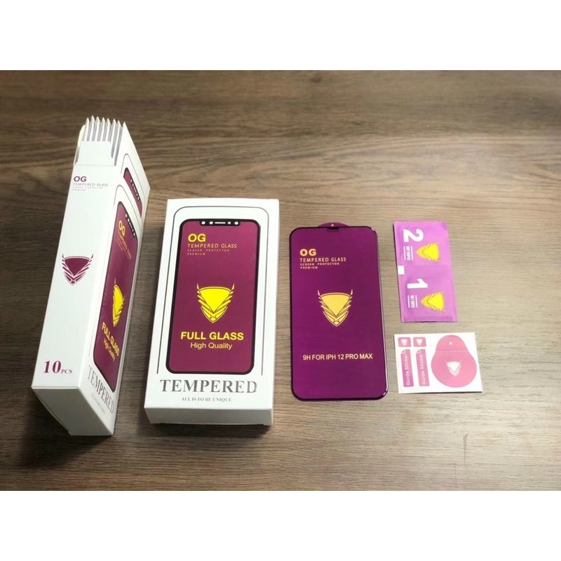 Kính Cường lực OG tím, tia chớp ESD CHỐNG MẺ CẠNH HẠN CHẾ BÁM VÂN TAY CHO 6/7/8p/ Xs/XsMax/11/12/13prm 14promax 15promax