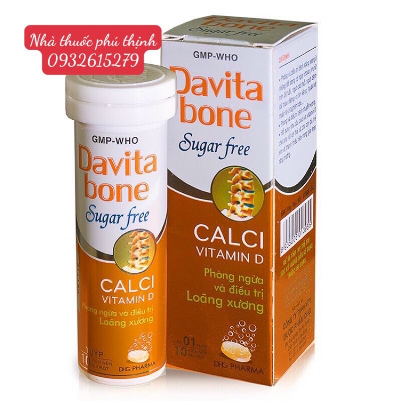 ✅ Viên sủi Davita bone giúp xương chắc khoẻ, k chứa đường, date xa