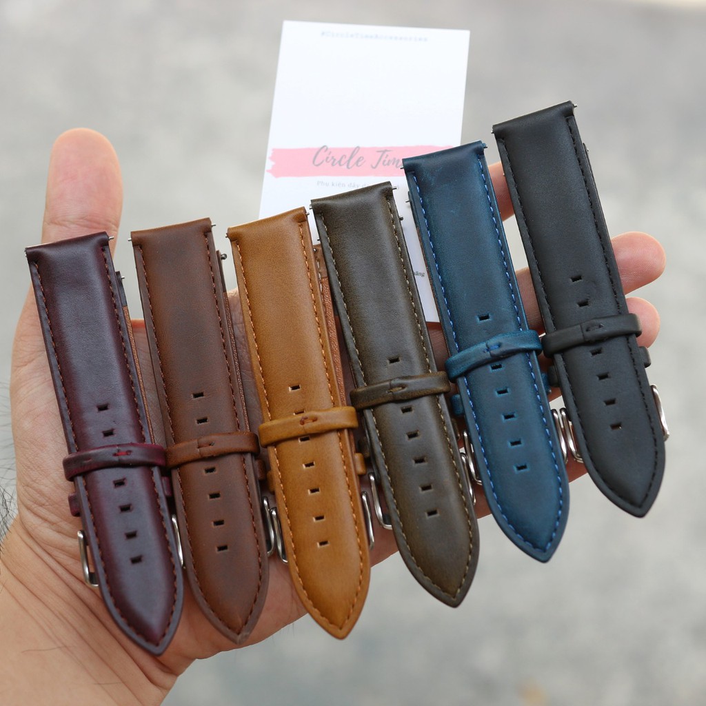 Dây đồng hồ da PU cao cấp siêu mềm chốt thông minh size 18/20/22 - CT05